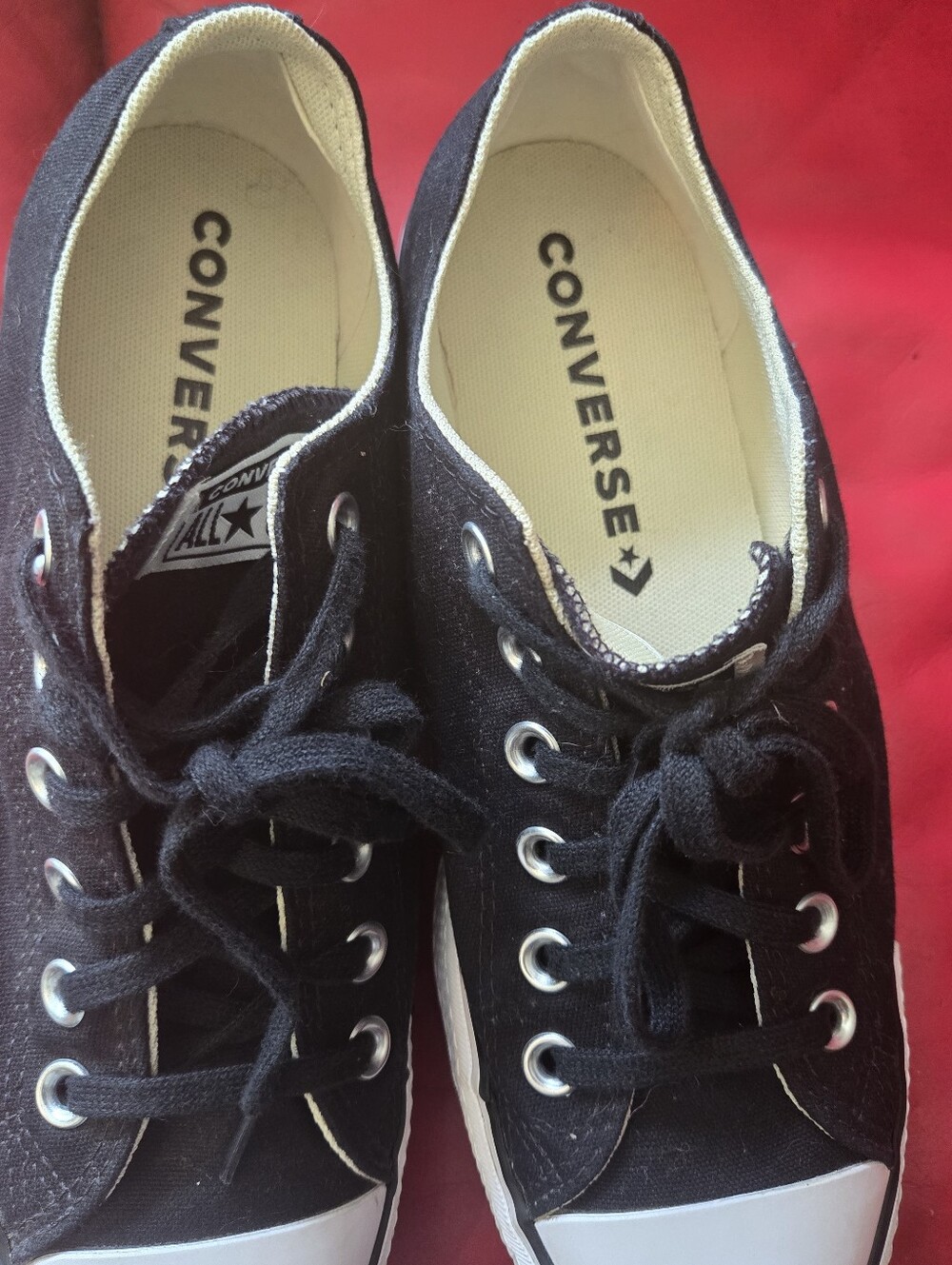 Converse Black and White Low Top Canvas Sneakers